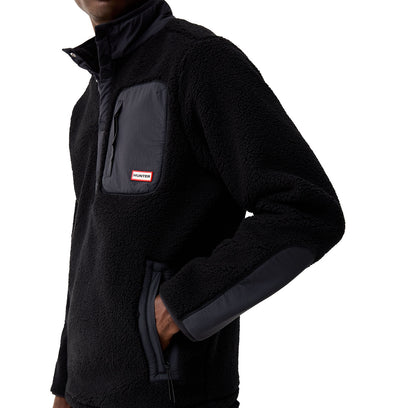 Men's Athol Half Zip Borg Fleece Jacket Black