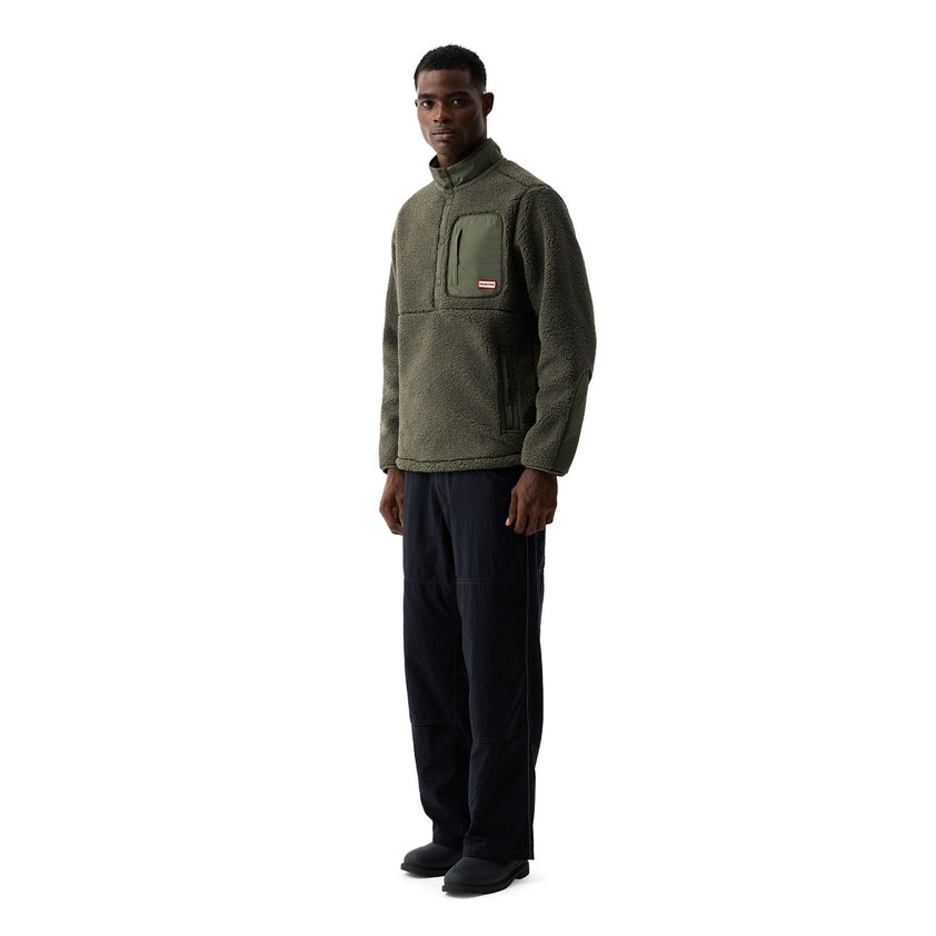 Men's Athol Half Zip Borg Fleece Jacket Kambaba Green
