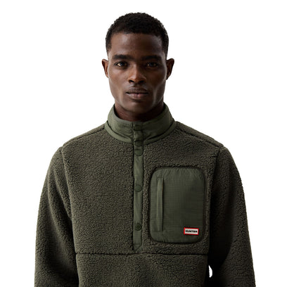 Men's Athol Half Zip Borg Fleece Jacket Kambaba Green