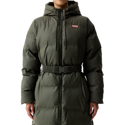 Women’s Hutchison PU Sonic Welded Long Puffer Jacket Kambaba Green