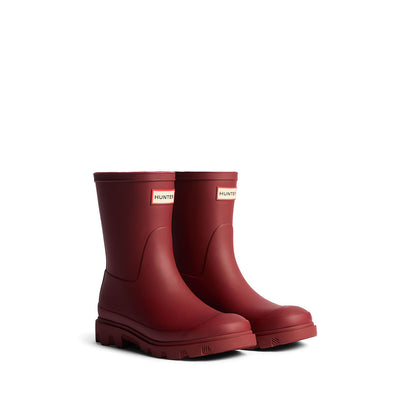 Unisex Downpour Short Wellington Boots Merlot