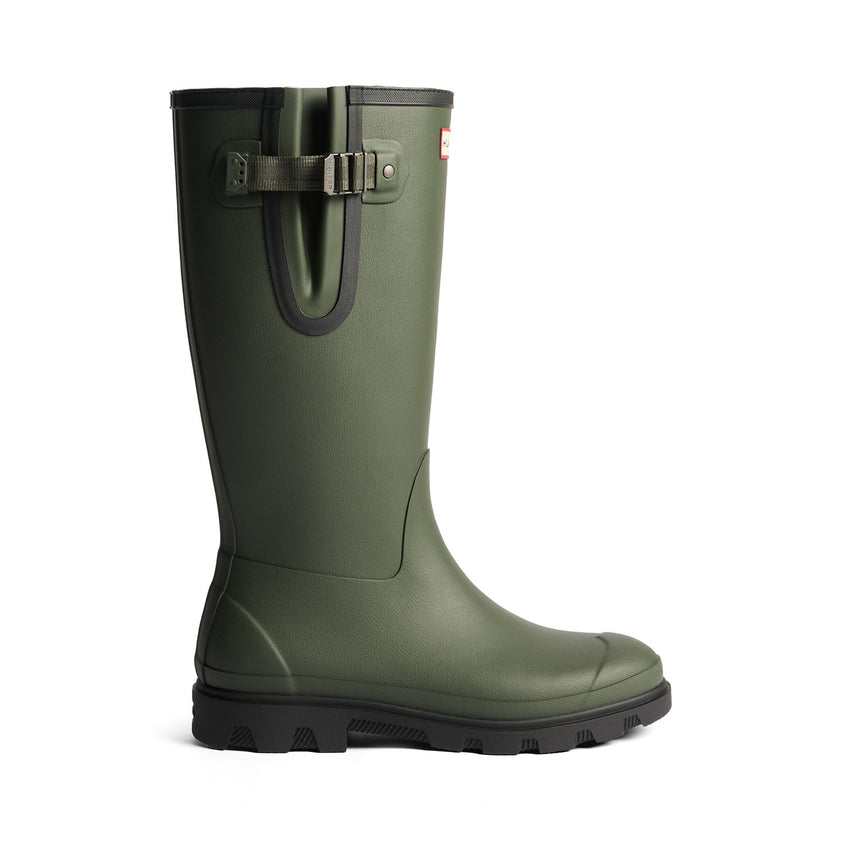 Downpour Field Adjustable Neo Lined Wellington Boots Dark Olive/Black