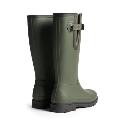Downpour Field Adjustable Neo Lined Wellington Boots Dark Olive/Black