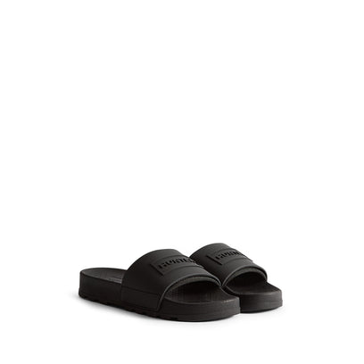 Unisex Core Embossed Silicon Logo Slider Black