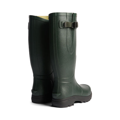 Unisex Balmoral MKII Side Adjustable Wellington Boots Dark Olive/Black