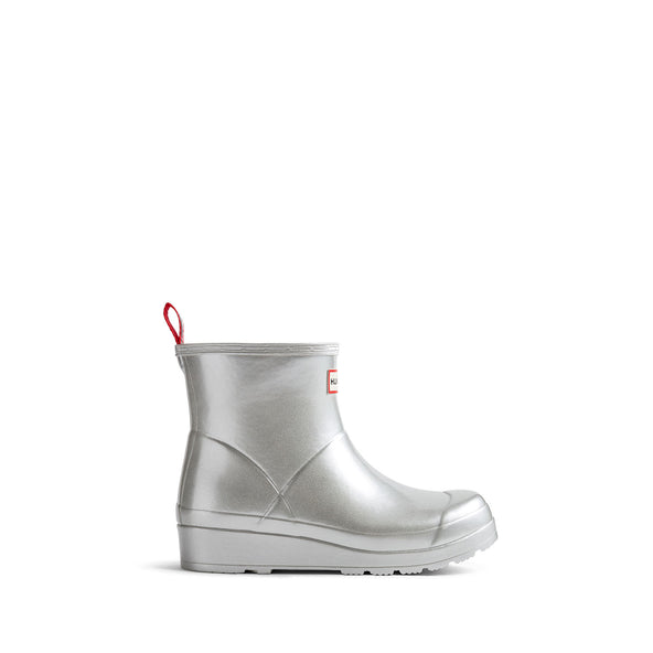 Women's Play Short Wellington Boots Metallic Silver Women's Play Short Wellington Boots Metallic Silver