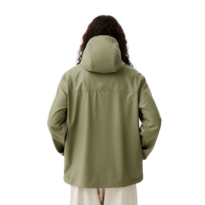 Izzy PU Hooded Jacket Unisex Deep Lichen Green