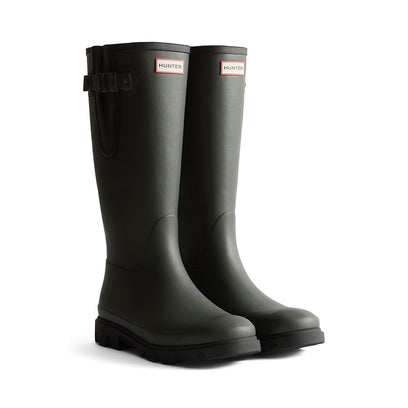 Men's Downpour Adjustable Tall Wellington Boots Dark Olive/Black