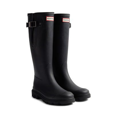 Women's Downpour Adjustable Tall Wellington Boots Black