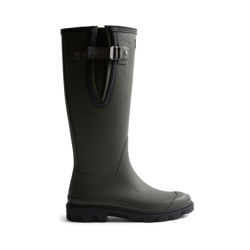 Women's Downpour Adjustable Tall Wellington Boots Dark Olive/Black