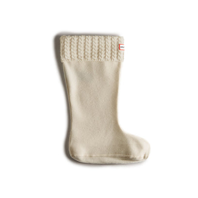 Recycled Mini Cable Boot Socks Hunter White