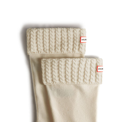 Recycled Mini Cable Boot Socks Hunter White