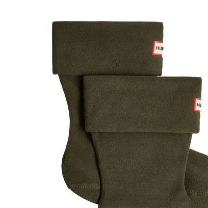 Recycled Fleece Short Boot Socks Dark Olive