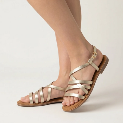 Zuza Damen Ledersandalen Gold