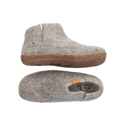 Everest Wollfilz-Pantoffel grau/natur