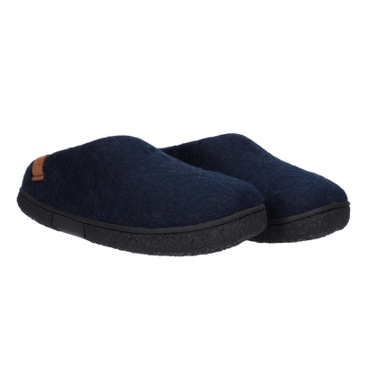 Tibet Wollfilz-Pantoffel blau/rot