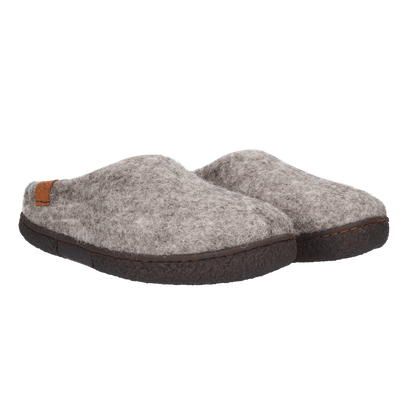 Tibet Wollfilz-Pantoffel grau/natur