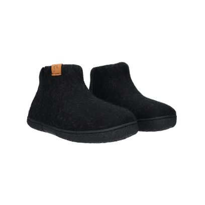 Nepal Wollfilz-Pantoffel schwarz/grau