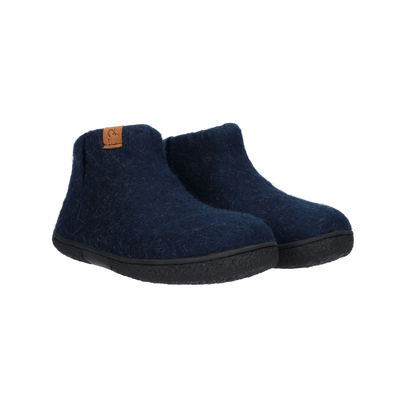 Nepal Wollfilz-Pantoffel blau/grau