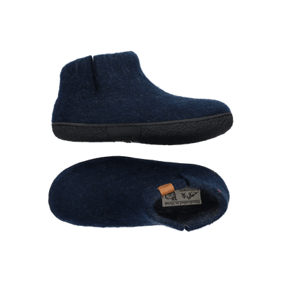 Nepal Wollfilz-Pantoffel blau/grau