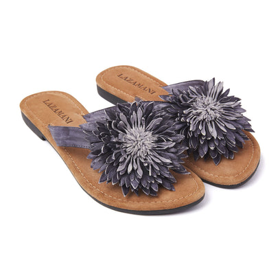 Damen Zehentrenner 33.506 Black Flower