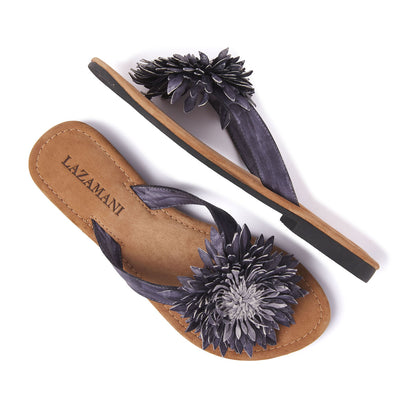 Damen Zehentrenner 33.506 Black Flower