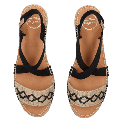 Eider-BN Damen Espadrilles Negre