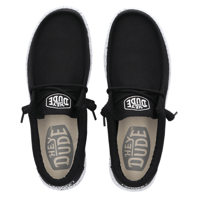 Wally Slub Canvas Herren Halbschuhe Black