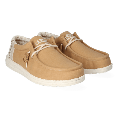 Wally Linen Natural Herren Halbschuhe Ocra
