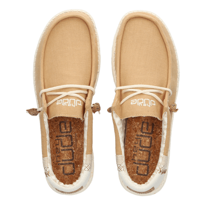 Wally Linen Natural Herren Halbschuhe Ocra