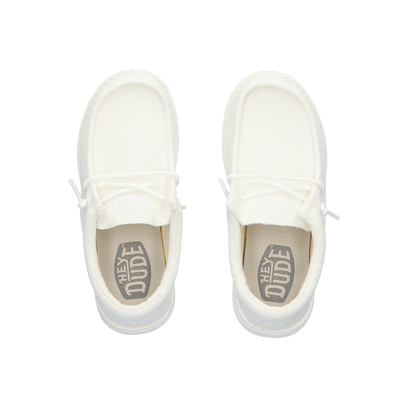Wally Youth Slub Jongens Instappers Canvas White