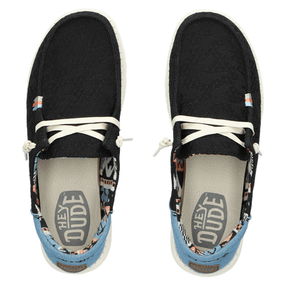 Wendy Boho Damen Halbschuhe Black Crochet