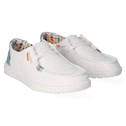 Wendy Boho Damen Halbschuhe White Crochet