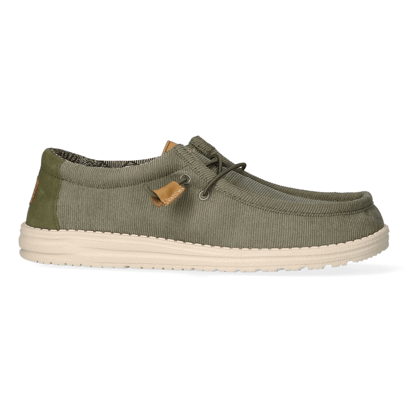 Wally Corduroy Herren Halbschuhe Olive