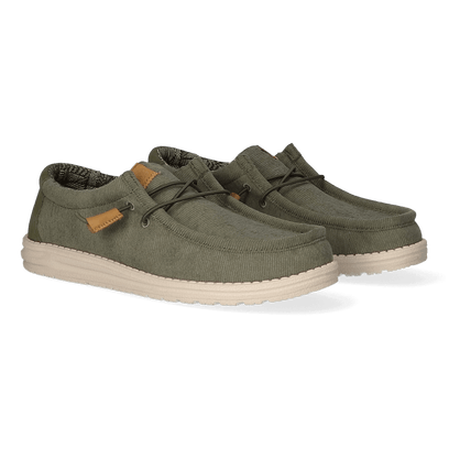 Wally Corduroy Herren Halbschuhe Olive