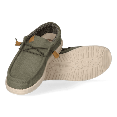 Wally Corduroy Herren Halbschuhe Olive