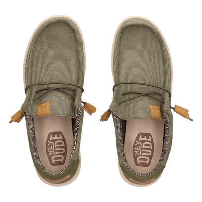 Wally Corduroy Herren Halbschuhe Olive