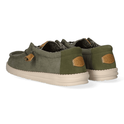 Wally Corduroy Herren Halbschuhe Olive