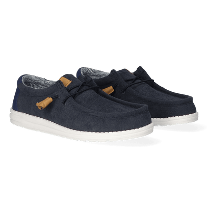 Wally Corduroy Herren Halbschuhe Navy