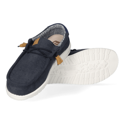 Wally Corduroy Herren Halbschuhe Navy