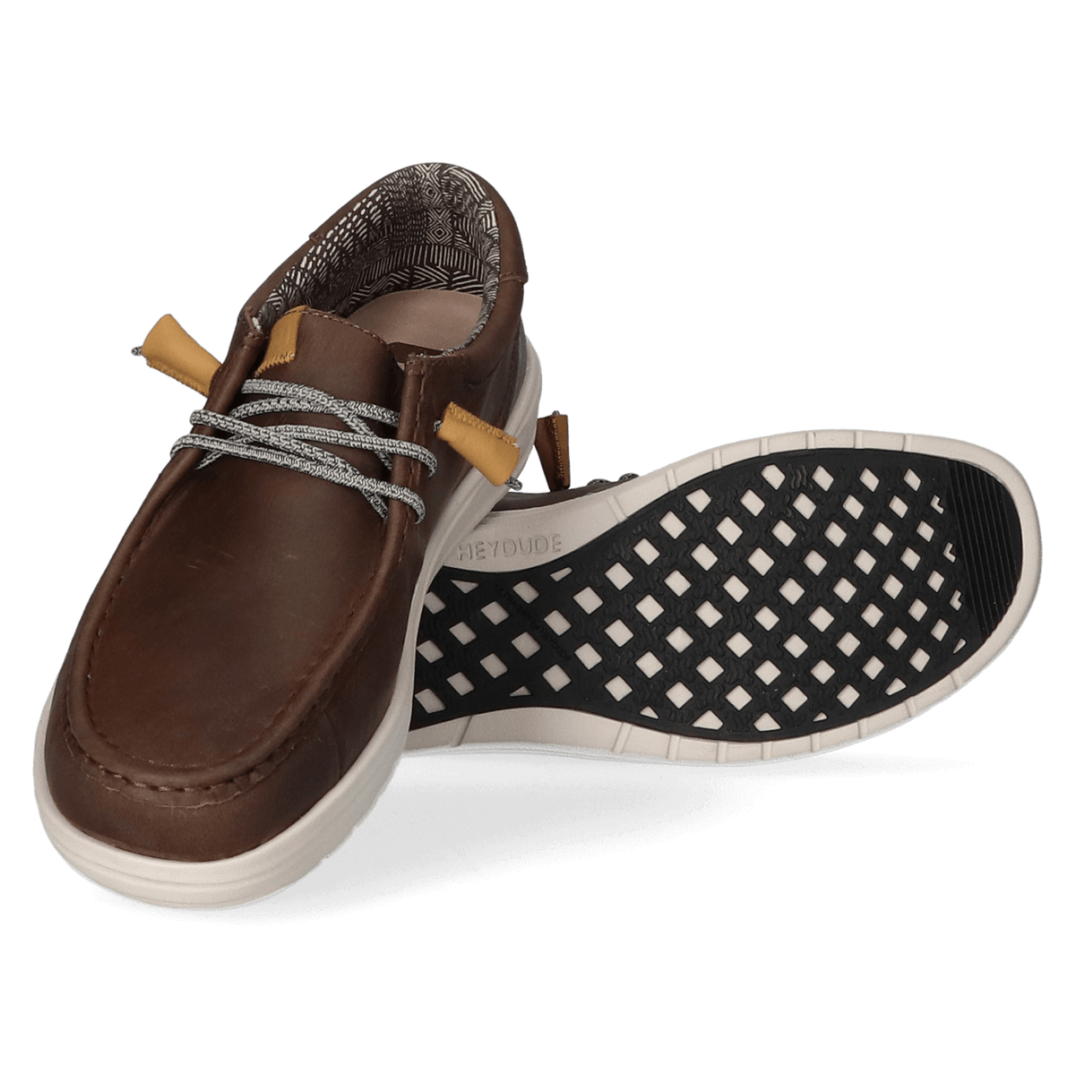 HEYDUDE™ Wally Grip Craft Leather Shoe - Men's Shoes in Grey