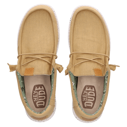 Wally Washed Canvas Herren Halbschuhe Walnut