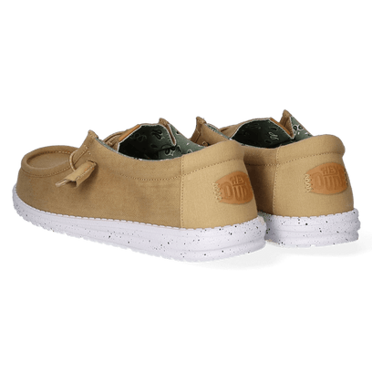 Wally Washed Canvas Herren Halbschuhe Walnut