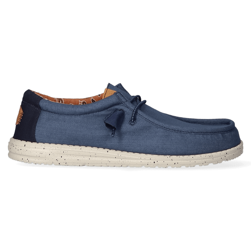 Wally Washed Canvas Herren Halbschuhe Navy