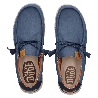 Wally Washed Canvas Herren Halbschuhe Navy