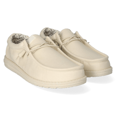 Wally Canvas Herren Halbschuhe Stone White