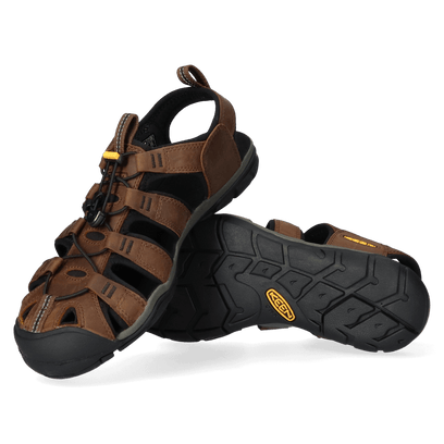 Clearwater CNX Herren Leder-Wandersandalen Dark Earth/Black