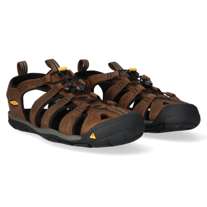 Clearwater CNX Herren Leder-Wandersandalen Dark Earth/Black