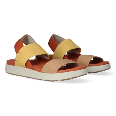 Elle Backstrap Damen Sandalen Fossil Orange/Silver Birch