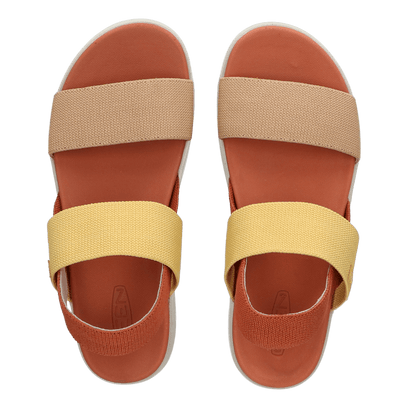 Elle Backstrap Damen Sandalen Fossil Orange/Silver Birch